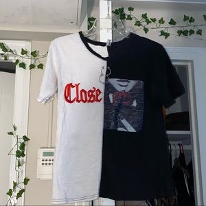 YesStyle Large Black and White T Shirt